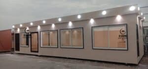 Executive cement board porta cabin with roof spot lighting