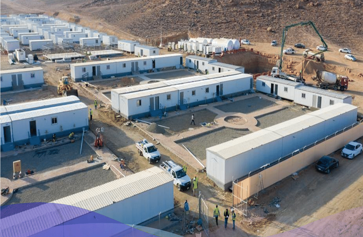 Large scale prefab site office and worker camp facility in Riyad