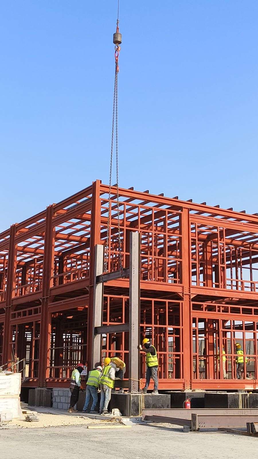 Double-floor modular site office under construction for engineering staff in Riyadh