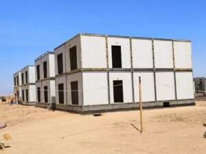 Prefabricated labor accommodation and site office cabins for construction workers in Riyadh