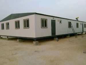 Portable site office cabin with doors and windows for construction project management in Riyadh