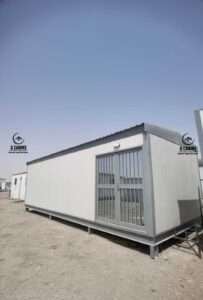 Insulated sandwich panel porta cabin with sliding window and steel door