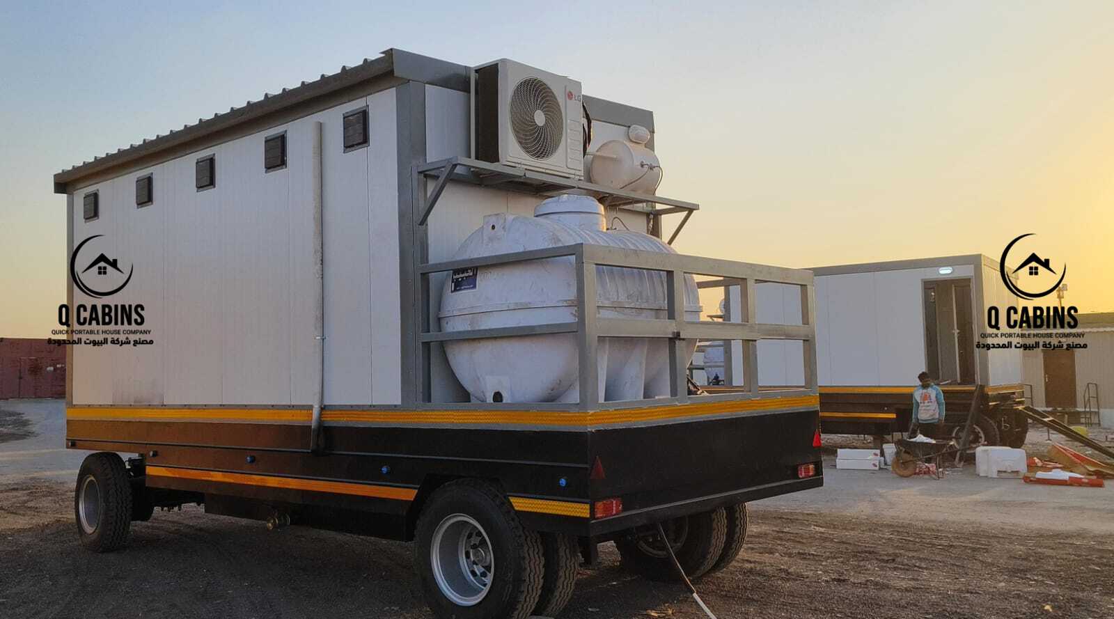 Caravan and generator and equipment room trailer built with sandwich panels