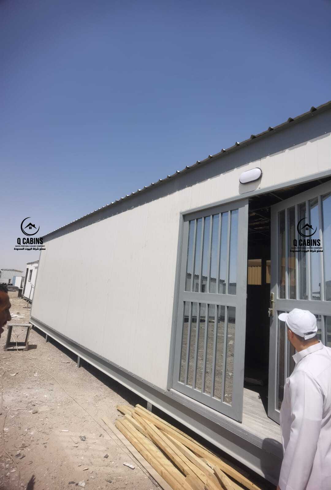 Long insulated sandwich panel porta cabin with sliding main door