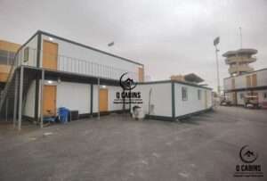 Two-story sandwich panel porta cabin complex setup for site administration offices