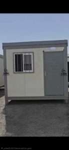 Compact sandwich panel security cabin with window and entrance door